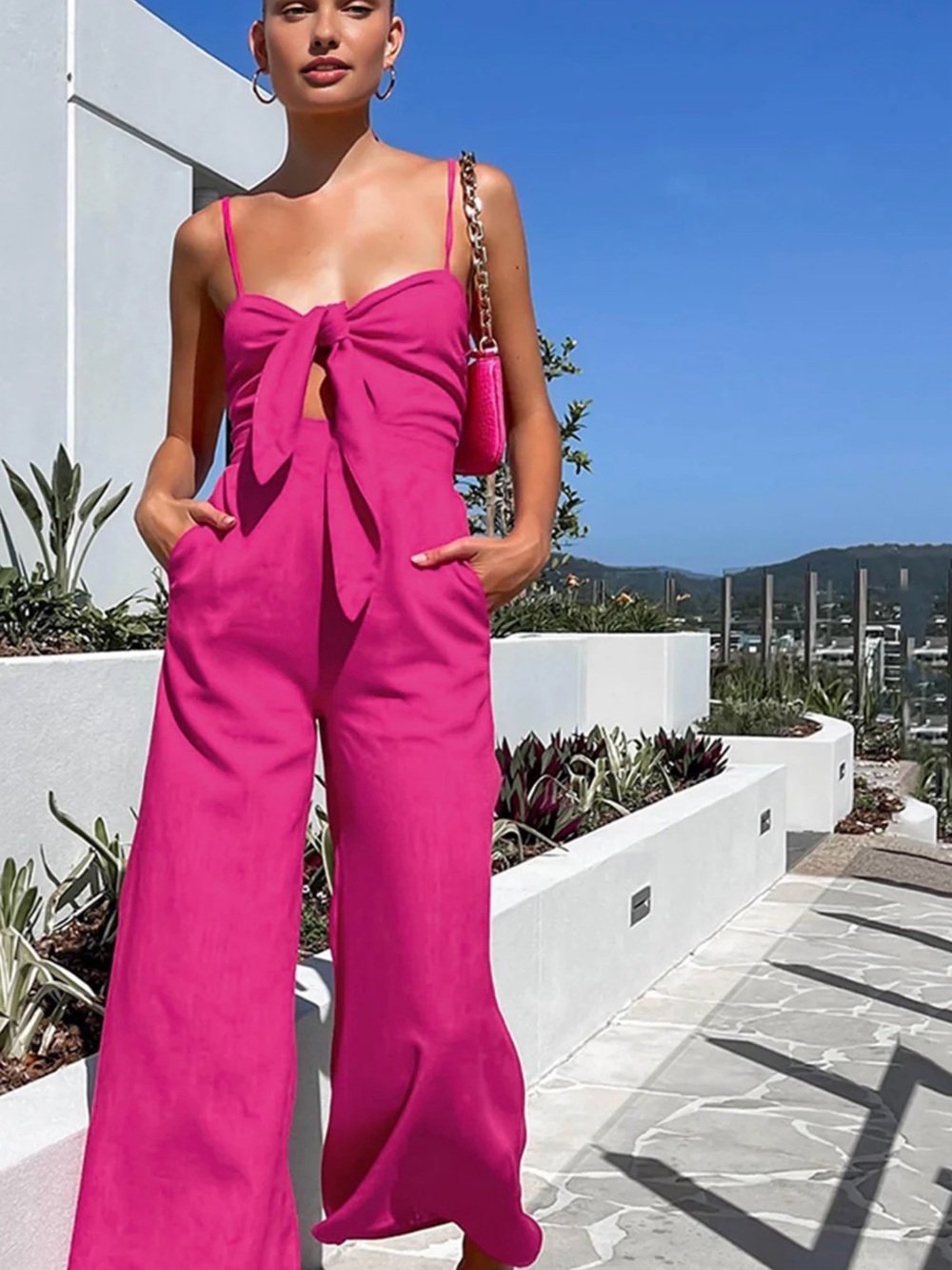 Commense Cotton Twist Detail Jumpsuit - Large - Picture 5 of 7